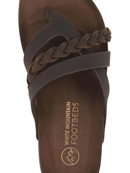 White Mountain Shoes - White Mountain Brown Braided Strap Footbed Sandals